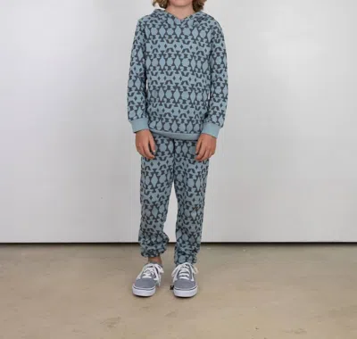 Tiny Whales Kids' Camp Sweatpant In Stone Blue In Gray