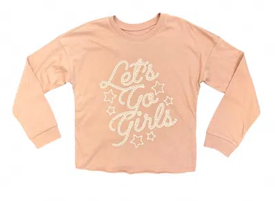 Tiny Whales Kids' Girl's Oversized Long Sleeve Let's Go Girls Sweater In Rose In Pink