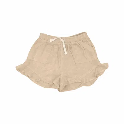 Tiny Whales Kids' Girl's Sandstone Butterfly Shorts In Mineral Wheat In Multi