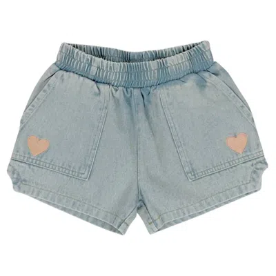 Tiny Whales Kids' Girls Sweet Heart Donna Short In Blue