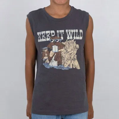 Tiny Whales Kids' Keep It Wild Tee In Black In Brown