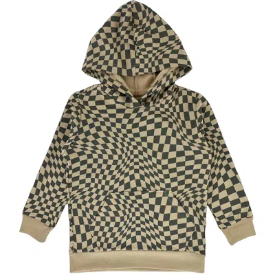 Tiny Whales Kid's Check It Hoodie In Wheat In Gold