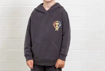 Tiny Whales Kid's No Problemo Hoodie In Mineral Black In Multi