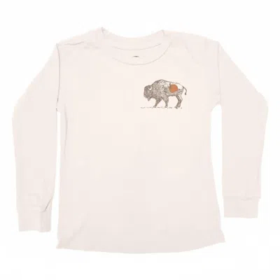 Tiny Whales Kid's Stay Wild Long Sleeve Tee In Natural In Neutral