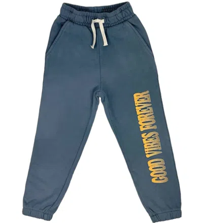 Tiny Whales Kids Good Vibes Forever Sweatpants In Navy In Blue
