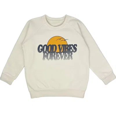 Tiny Whales Kids Good Vibes Forever Sweatshirt In Natural In Neutral