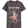 Tiny Whales Kids' Let's Get Weird Cotton Graphic T-shirt In Faded Black