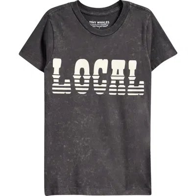 Tiny Whales Kids' Local Cotton Graphic T-shirt In Black