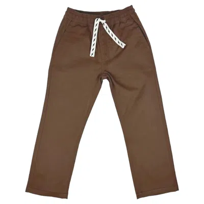 Tiny Whales Kids Rad Times Chino Pants In Chocolate In Brown
