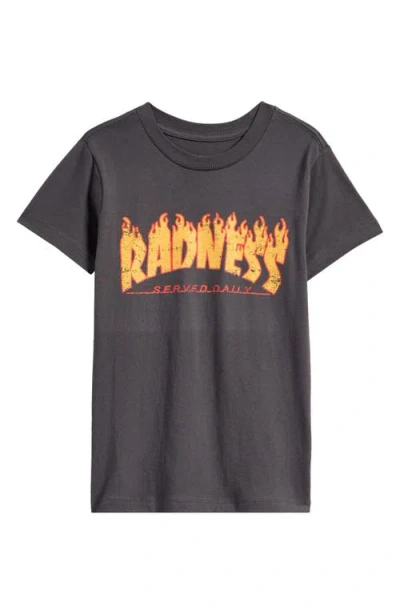 Tiny Whales Kids' Radness Graphic T-shirt In Vintage Black