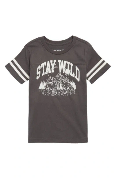 Tiny Whales Kids' Stay Wild Graphic T-shirt In Black/ Natural