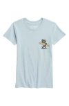 Tiny Whales Kids' Take It Easy Cotton Graphic T-shirt In Stone Blue