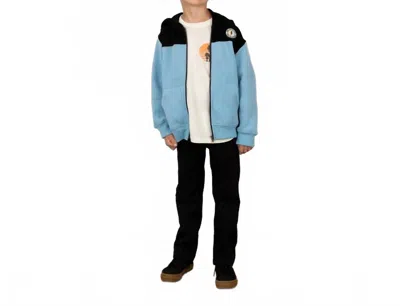 Tiny Whales Kids' Rad Times Zip Hoodie In Black/ocean In Blue