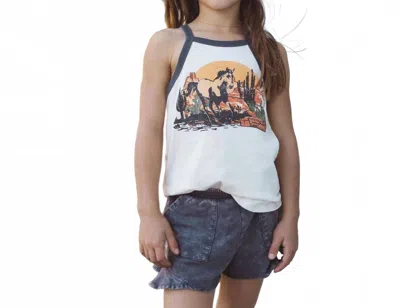 Tiny Whales Kids' Wild Thing Jersey Race Back Tank Top In Natural In White
