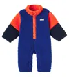 Tinycottons Baby Colorblocked Faux Shearling Snowsuit In Blue