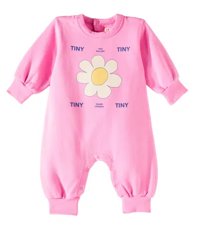 Tinycottons Baby Daisy Floral Cotton Onesie In Pink