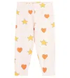 Tinycottons Baby Printed Cotton-blend Leggings In Pink