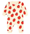 Tinycottons Baby Raspberries Cotton Playsuit In Beige