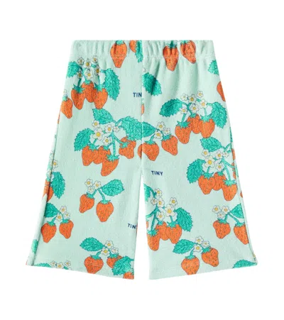 Tinycottons Baby Strawberries Cotton Terry Pants In Green