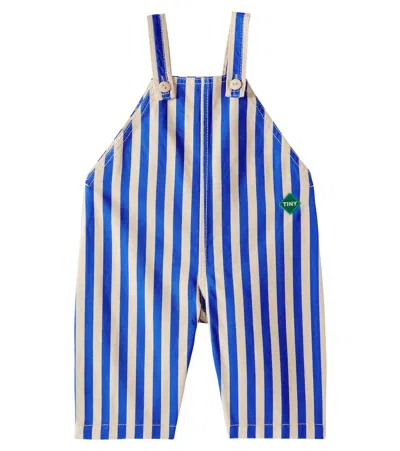 Tinycottons Baby Striped Cotton Overalls In Blue