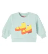 Tinycottons Baby Walk Printed Cotton Sweatshirt In Blue