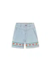 Tinycottons Bermuda Denim "roses" In Blue
