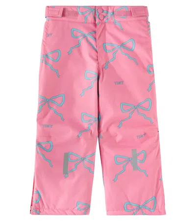 Tinycottons Kids' Bow Ski Pants In Pink