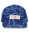 Tinycottons Bows Printed Denim Baseball Cap In Blue
