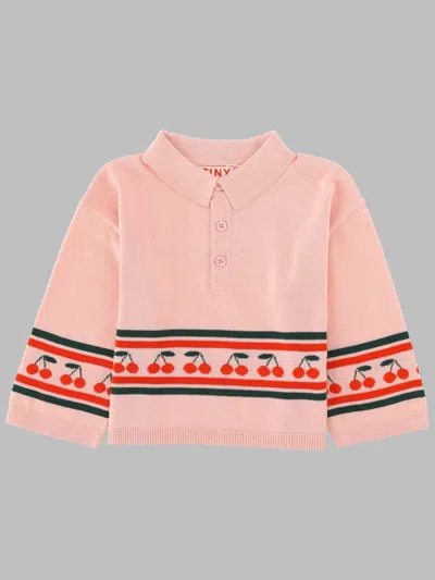 Tinycottons Mini Cherries Cozy Sweater For Girls In Pink