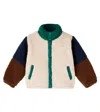 Tinycottons Colorblocked Faux Shearling Jacket In Multi
