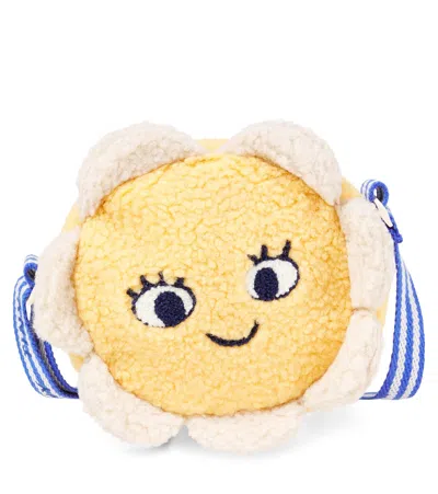 Tinycottons Kids' Daisy Fleece Crossbody Bag In Yellow