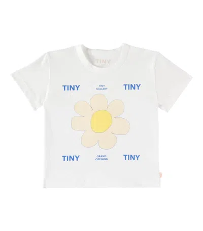 Tinycottons Kids' Daisy Floral Cotton T-shirt In White