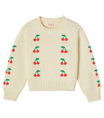 Tinycottons Kids' Embroidered Cotton Sweater In Neutral
