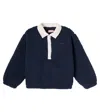 Tinycottons Faux Fur Polo Sweater In Blue