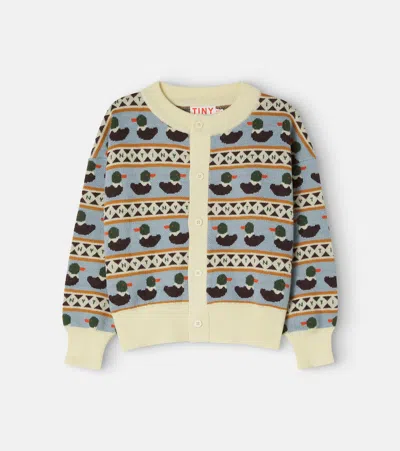 Tinycottons Intarsia Wool-blend Cardigan In Multicoloured