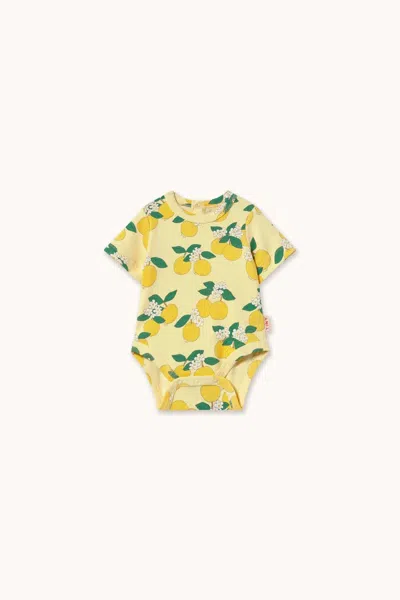 Tinycottons Kid's Ribbed Onesie In Orange In Yellow
