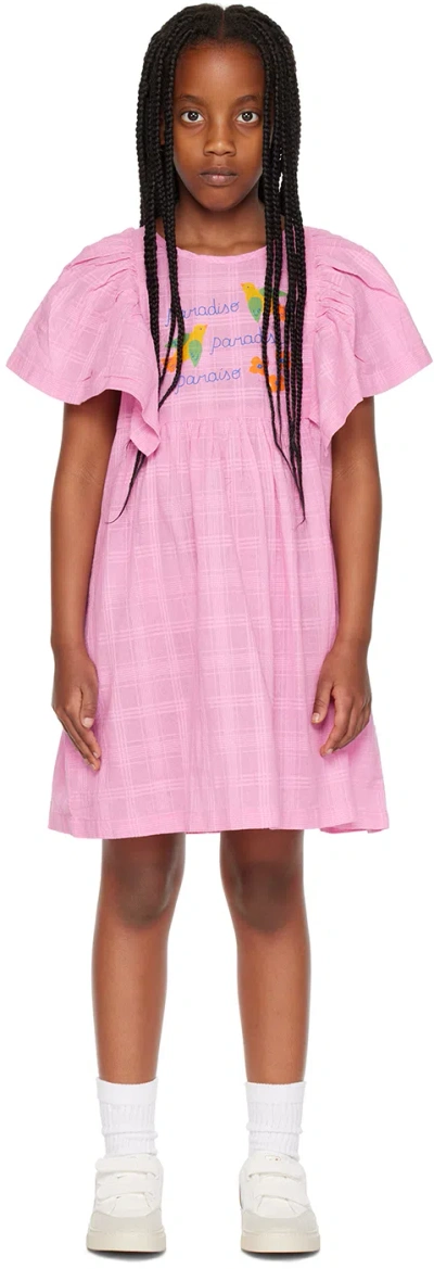 Tinycottons Kids Pink Paraiso Tiny Dress In L12 Gardenia