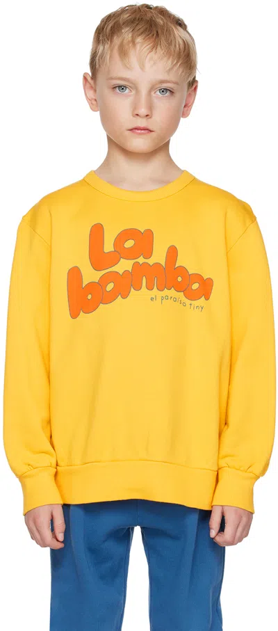 Tinycottons Kids Yellow 'la Bamba' Sweatshirt In L59 Yellow/tangerine