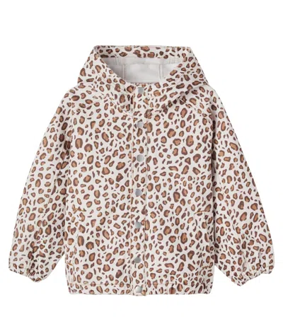 Tinycottons Kids' Leopard-print Hooded Cotton Jacket In Animal Print