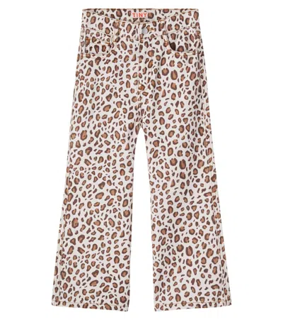 Tinycottons Kids' Leopard-print Jeans In Animal Print