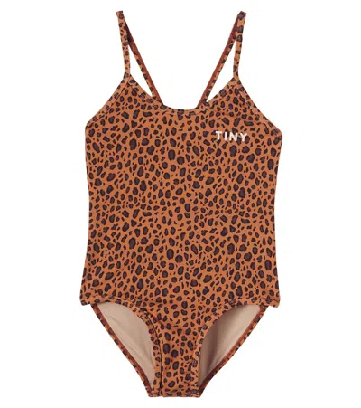 Tinycottons Kids' Leopard-print Swimsuit In Animal Print