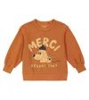 Tinycottons Merci Cotton Jersey Sweatshirt In Brown