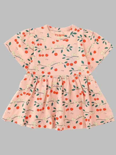 Tinycottons Mini Cherries & Trees Dress In Pink