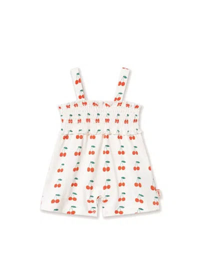 Tinycottons Mini Cherries Dress In White