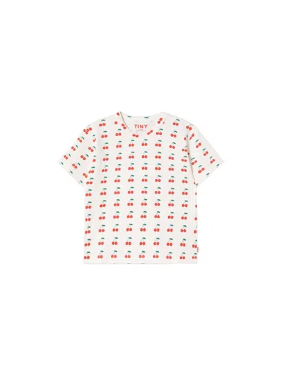 Tinycottons Mini Cherries T-shirt For Girls In White