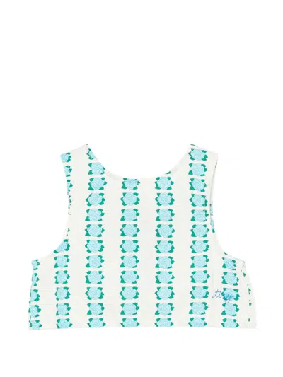 Tinycottons Mini Cotton Top For Girls In Light Blue