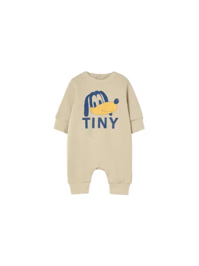 Tinycottons Mini Dog Unisex Bodysuit For Baby In Beige