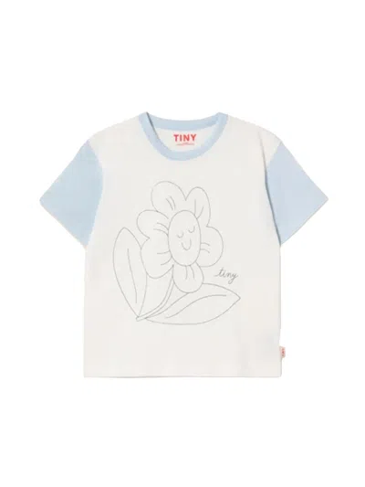 Tinycottons Mini Flower T-shirt For Girls In White