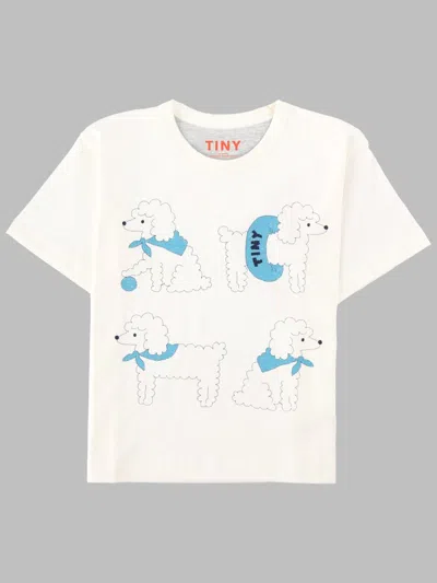 Tinycottons Mini Poodle Graphic Tee For Girls In White