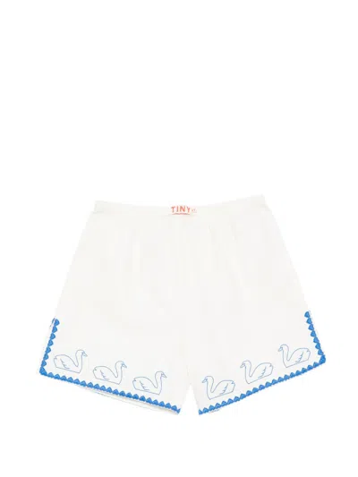 Tinycottons Mini Stylish Shorts For Girls In White